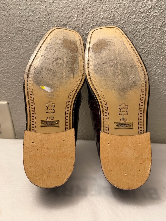 Giorgio Brutini Dark Brown Croc-Embossed snake Leather Bit Loafers,pre-owned main image 6